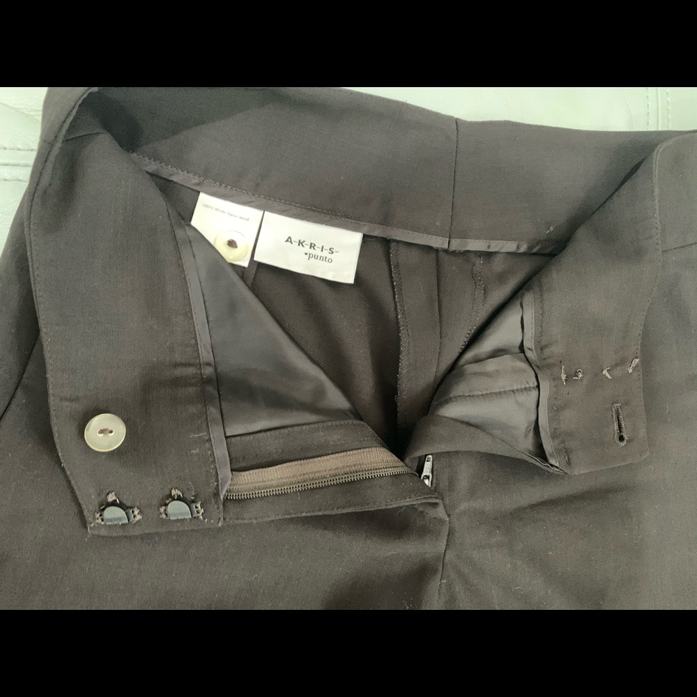 Brown Akris punto work pants